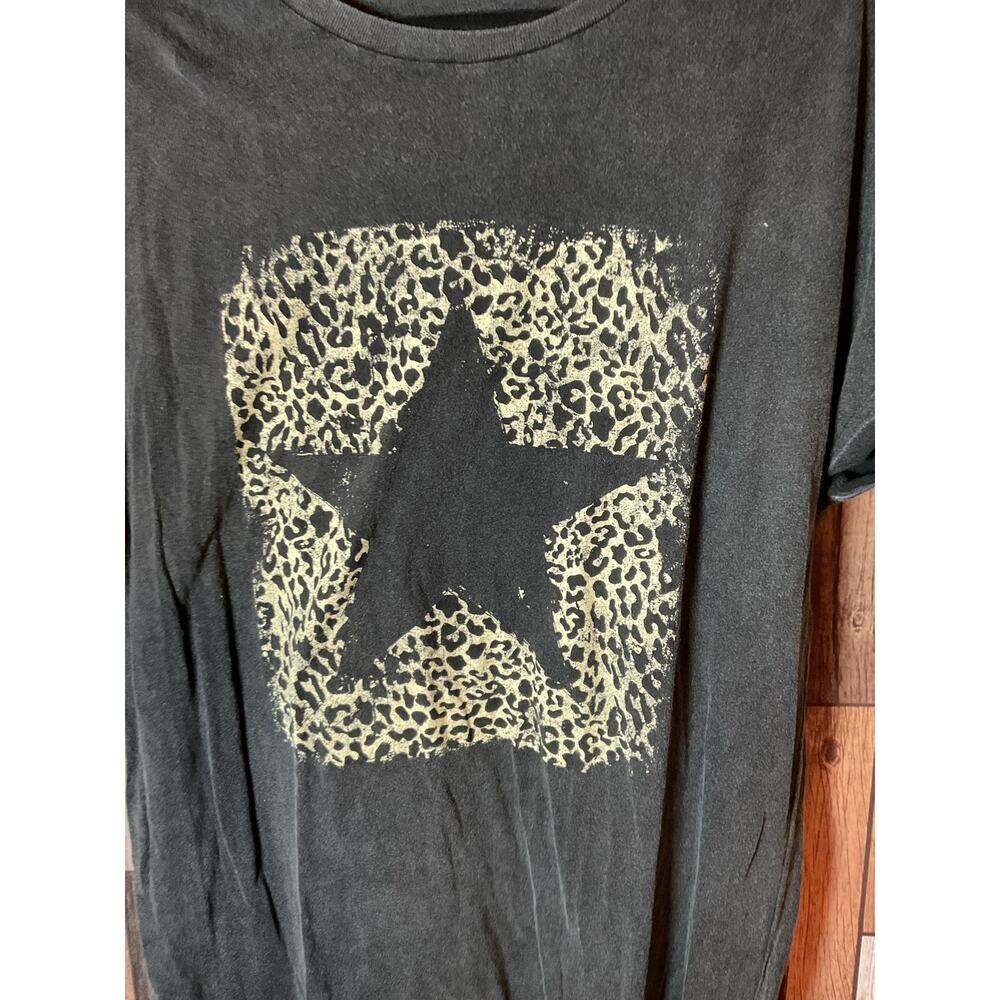 Women’s Black Midi Dress with Leopard Star Graphic - Picture 2 of 3